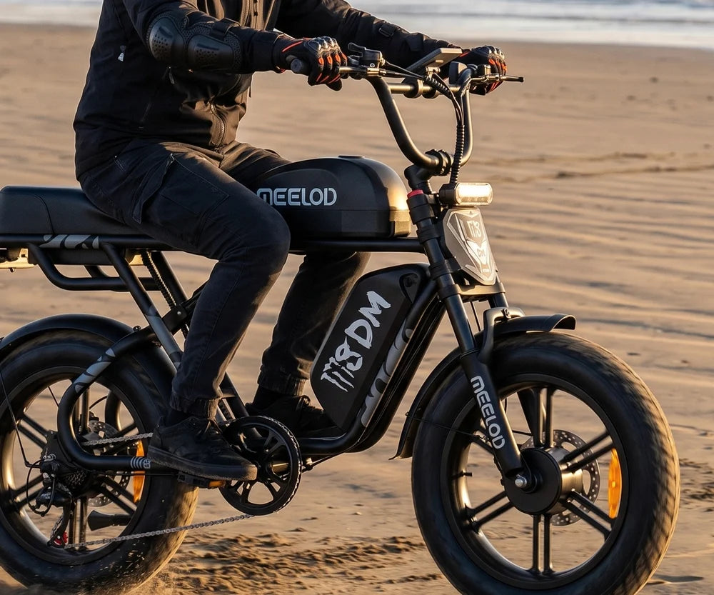 Meelod M8DM 2400W Dual Motor Dual Battery Fat Tire Ebike With Extended Double Seat