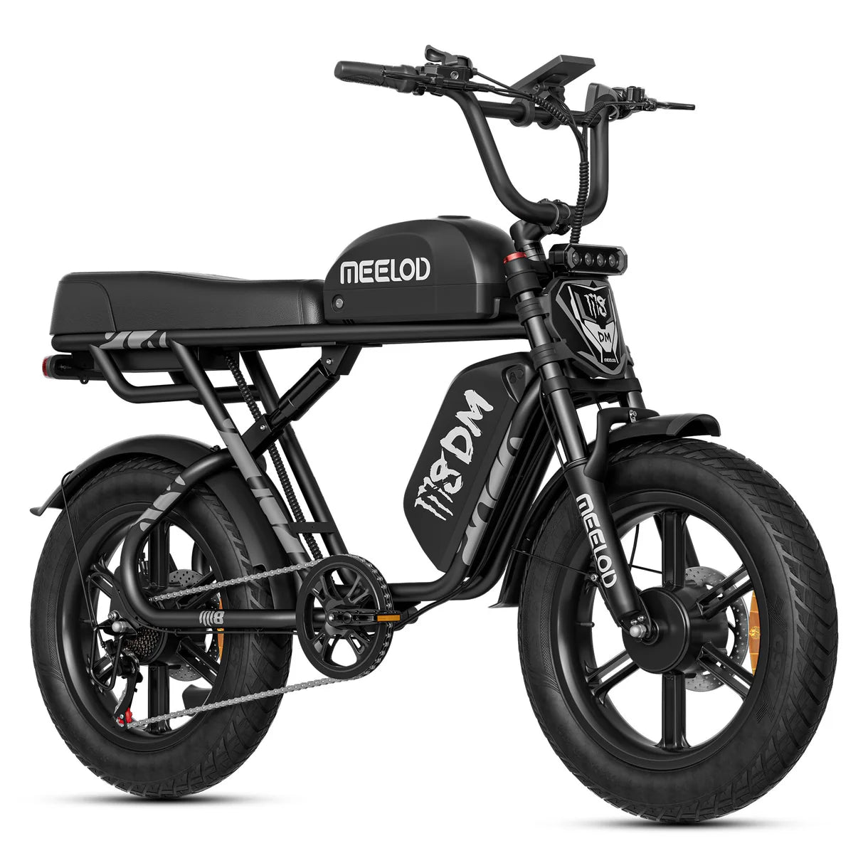Meelod M8DM 2400W Dual Motor Dual Battery Fat Tire Ebike With Extended Double Seat