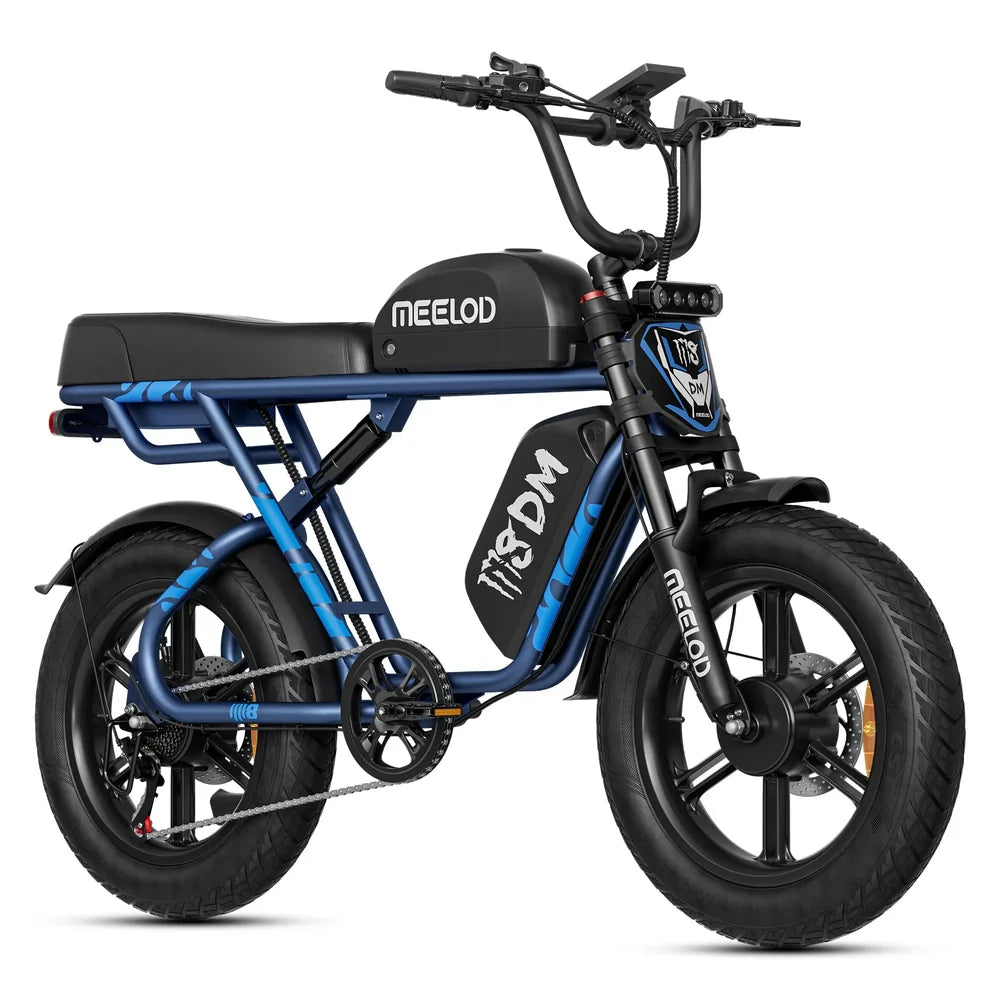Meelod M8DM 2400W Dual Motor Dual Battery Fat Tire Ebike With Extended Double Seat