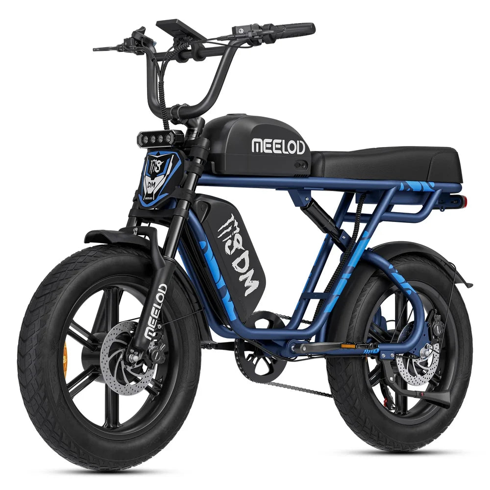 Meelod M8DM 2400W Dual Motor Dual Battery Fat Tire Ebike With Extended Double Seat