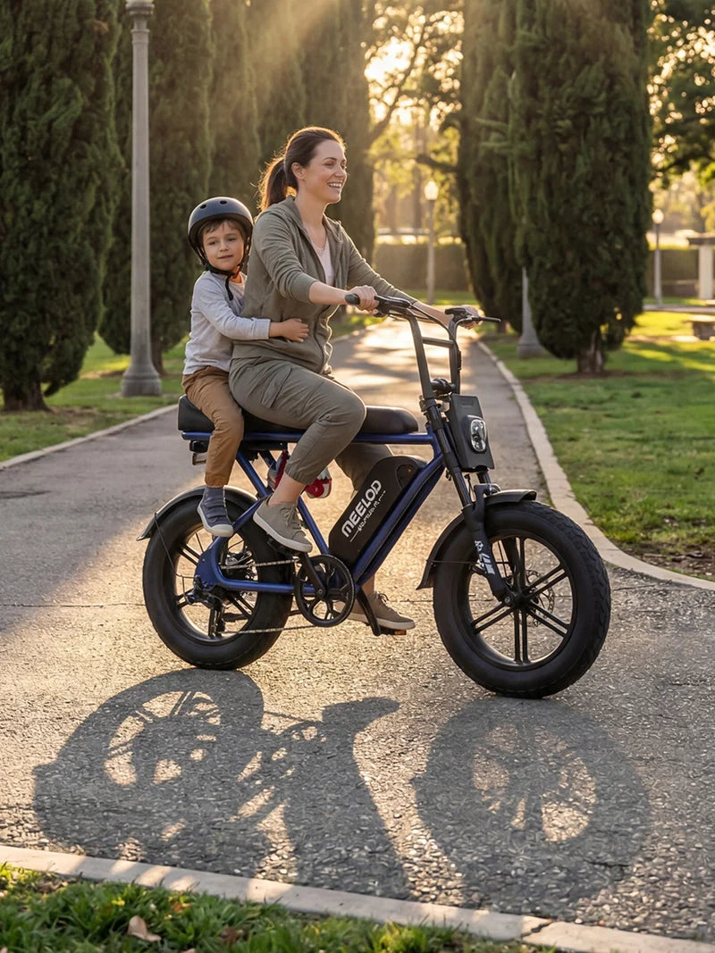 MEELOD   T16   Moped   Style   Ebike   –   Bluetooth,   RGB   Lights   &   NFC   Unlock