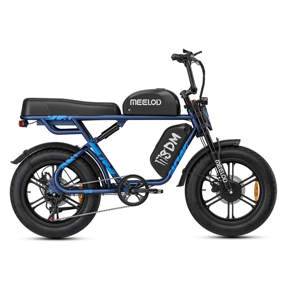 Meelod M8DM 2400W Dual Motor Dual Battery Fat Tire Ebike With Extended Double Seat