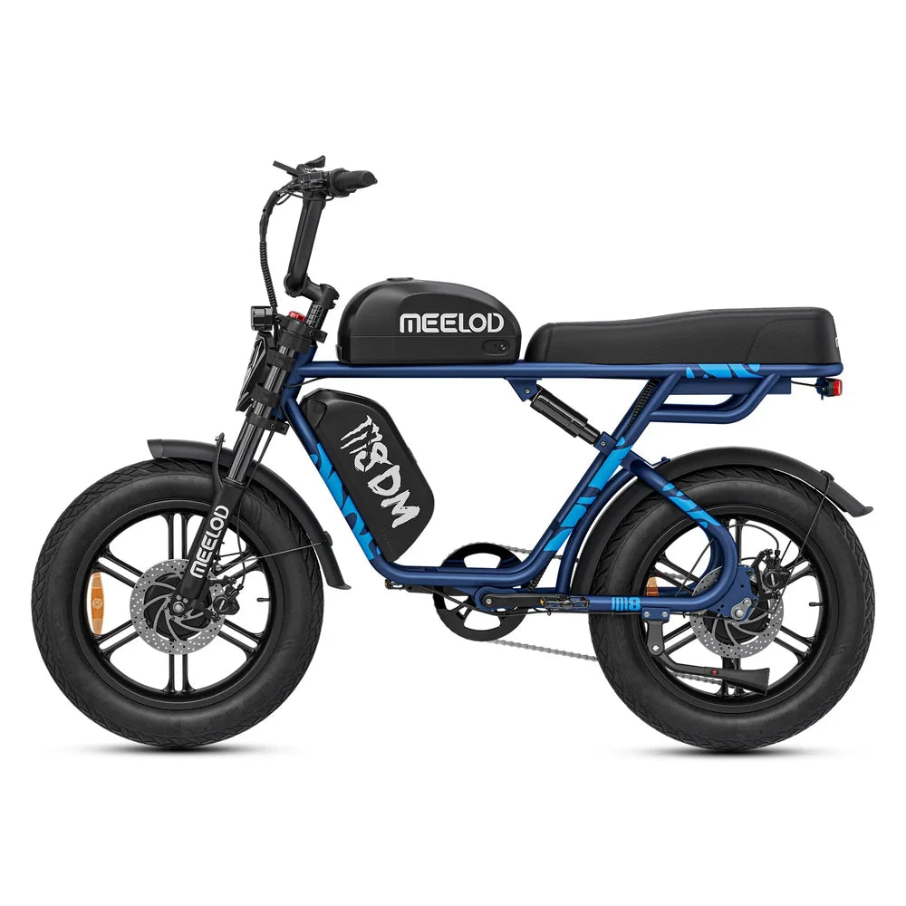 Meelod M8DM 2400W Dual Motor Dual Battery Fat Tire Ebike With Extended Double Seat