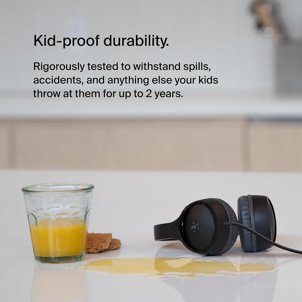 Belkin SoundForm Mini Wired Kids Headphones, On Ear, USB C to 3.5mm Adapter