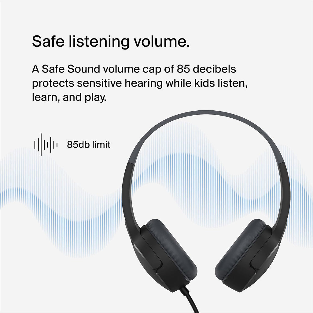 Belkin SoundForm Mini Wired Kids Headphones, On Ear, USB C to 3.5mm Adapter
