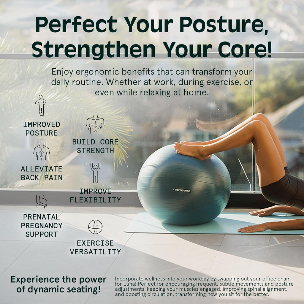 Ocean Blue Retrospec Luna Exercise Ball 65CM