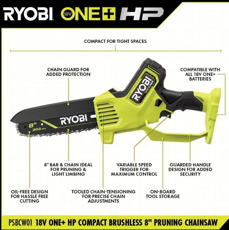 RYOBI ONE+ 8" CHAIN SAW