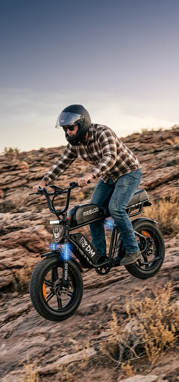 Meelod M8DM 2400W Dual Motor Dual Battery Fat Tire Ebike With Extended Double Seat
