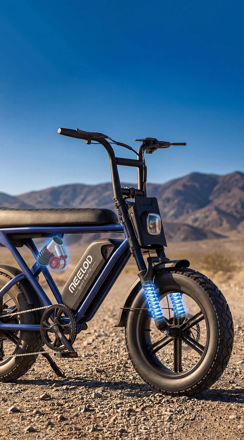 MEELOD   T16   Moped   Style   Ebike   –   Bluetooth,   RGB   Lights   &   NFC   Unlock