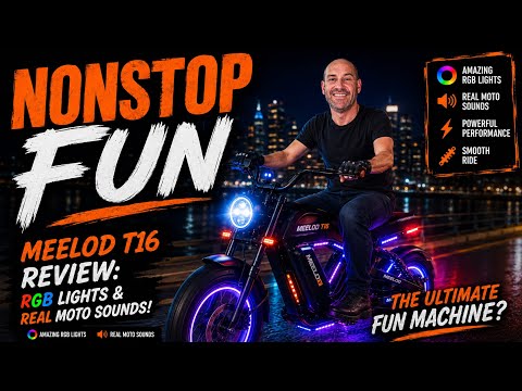 MEELOD   T16   Moped   Style   Ebike   –   Bluetooth,   RGB   Lights   &   NFC   Unlock
